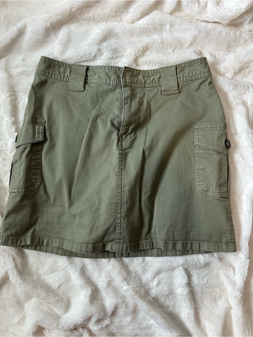 Sonoma Olive Green Utility Mini Skirt with Belt Loops